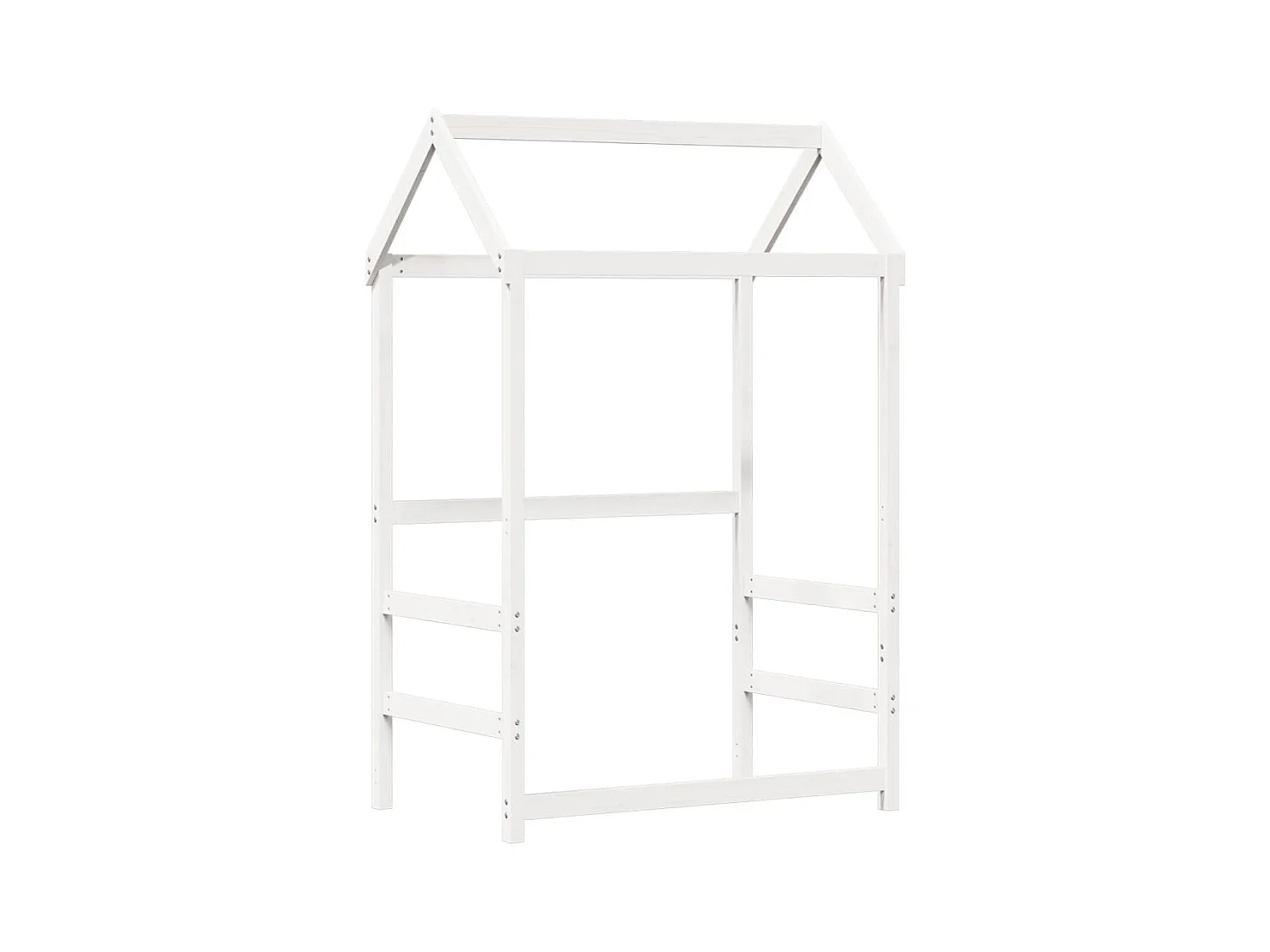 Bedframe met huisje massief grenenhout wit 80x200 cm