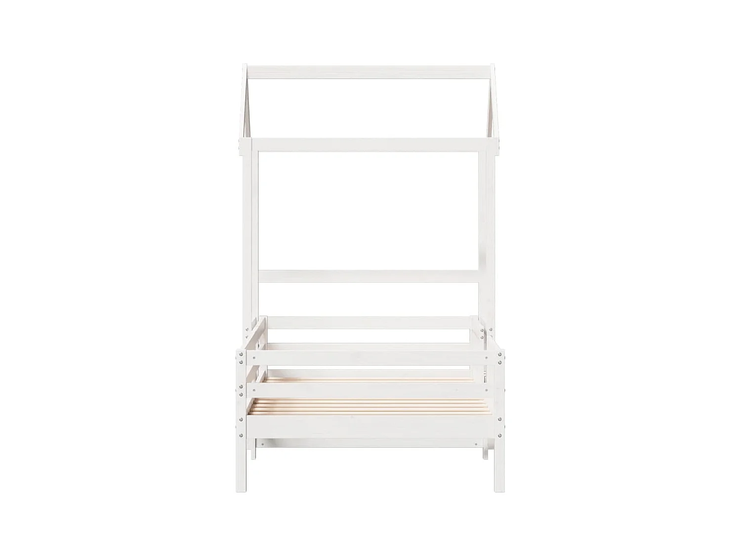 Bedframe met huisje massief grenenhout wit 80x200 cm