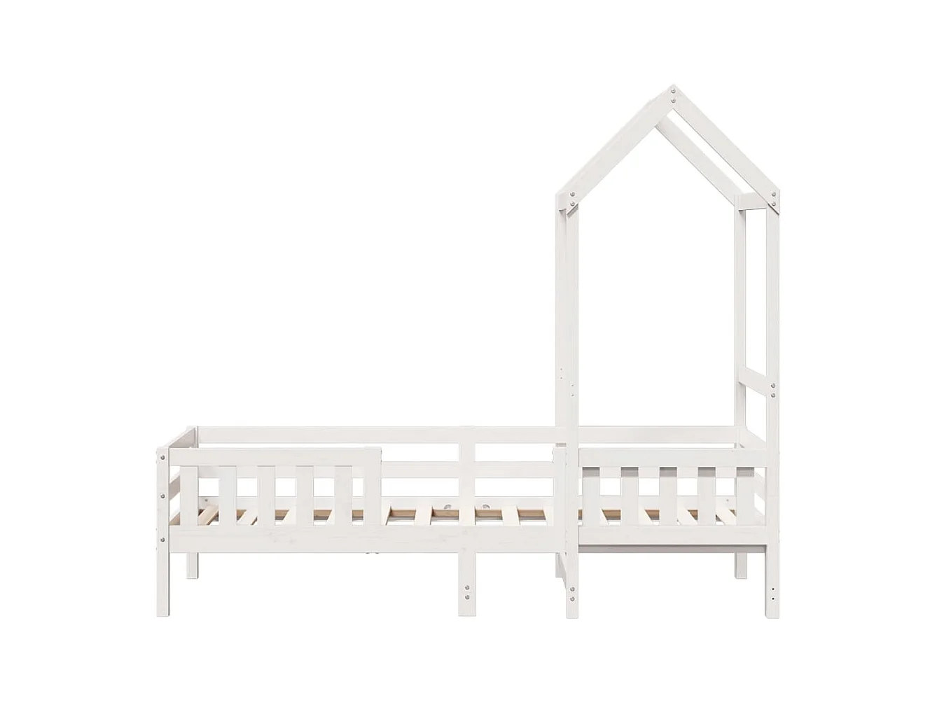 Bedframe met huisje massief grenenhout wit 80x200 cm