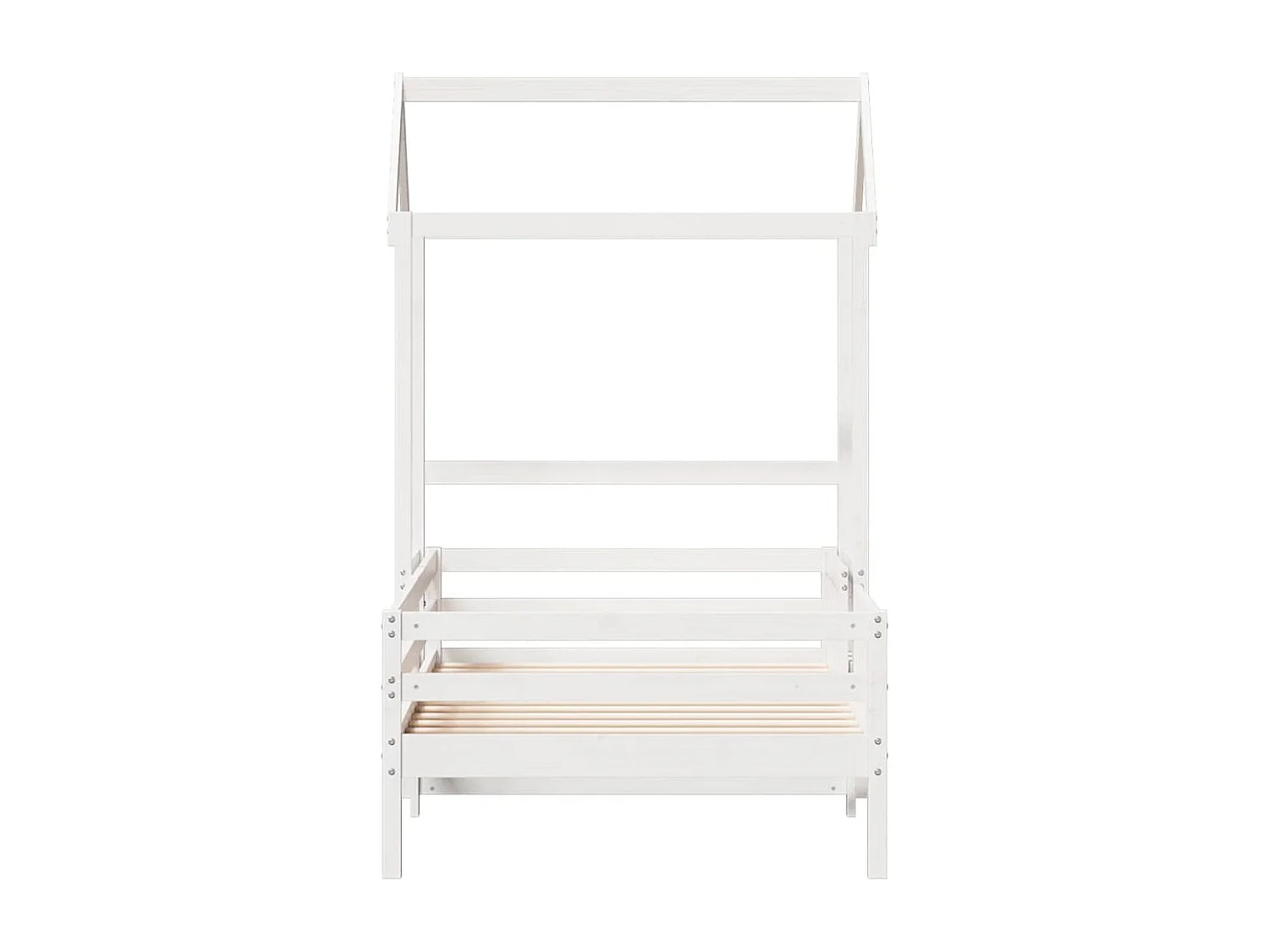 Bedframe met huisje massief grenenhout wit 80x200 cm