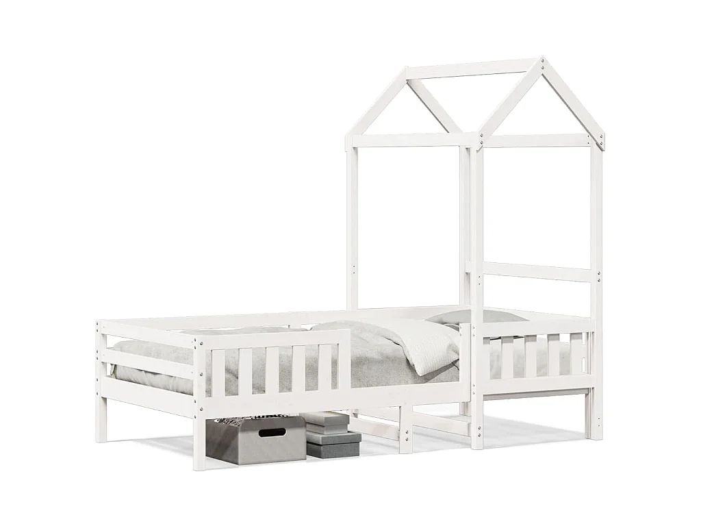 Cadre de lit avec toit sans matelas blanc 80x200 cm