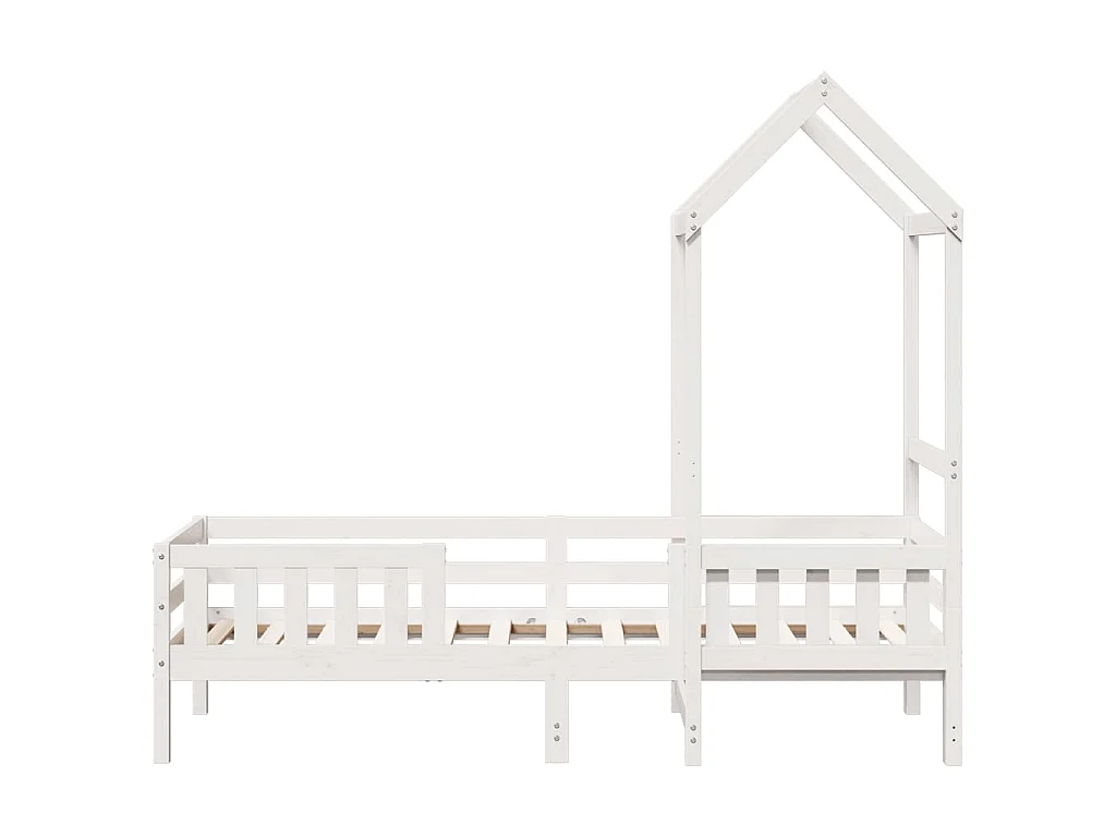 Cadre de lit avec toit sans matelas blanc 80x200 cm
