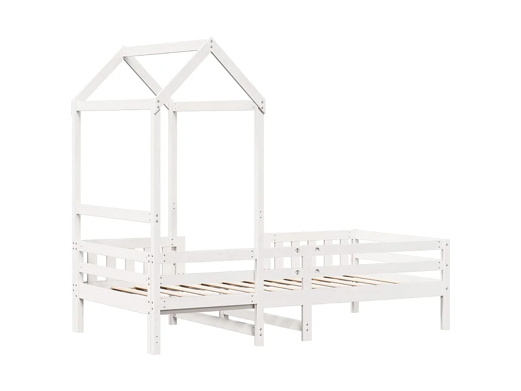 Cadre de lit avec toit sans matelas blanc 80x200 cm