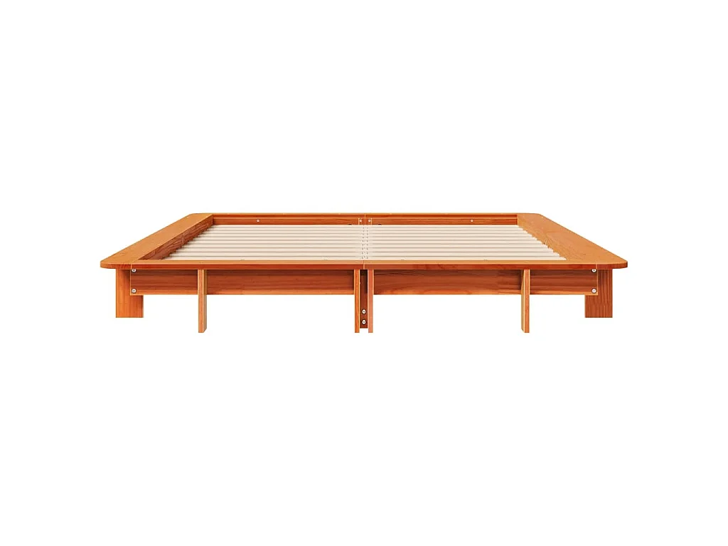 Letto senza Materasso Marrone Cera 135x190 cm in Legno di Pino