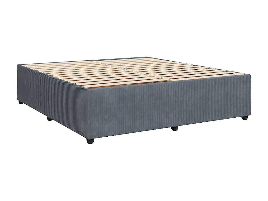 Boxspringbett mit Matratze Dunkelgrau 200x200 cm Samt