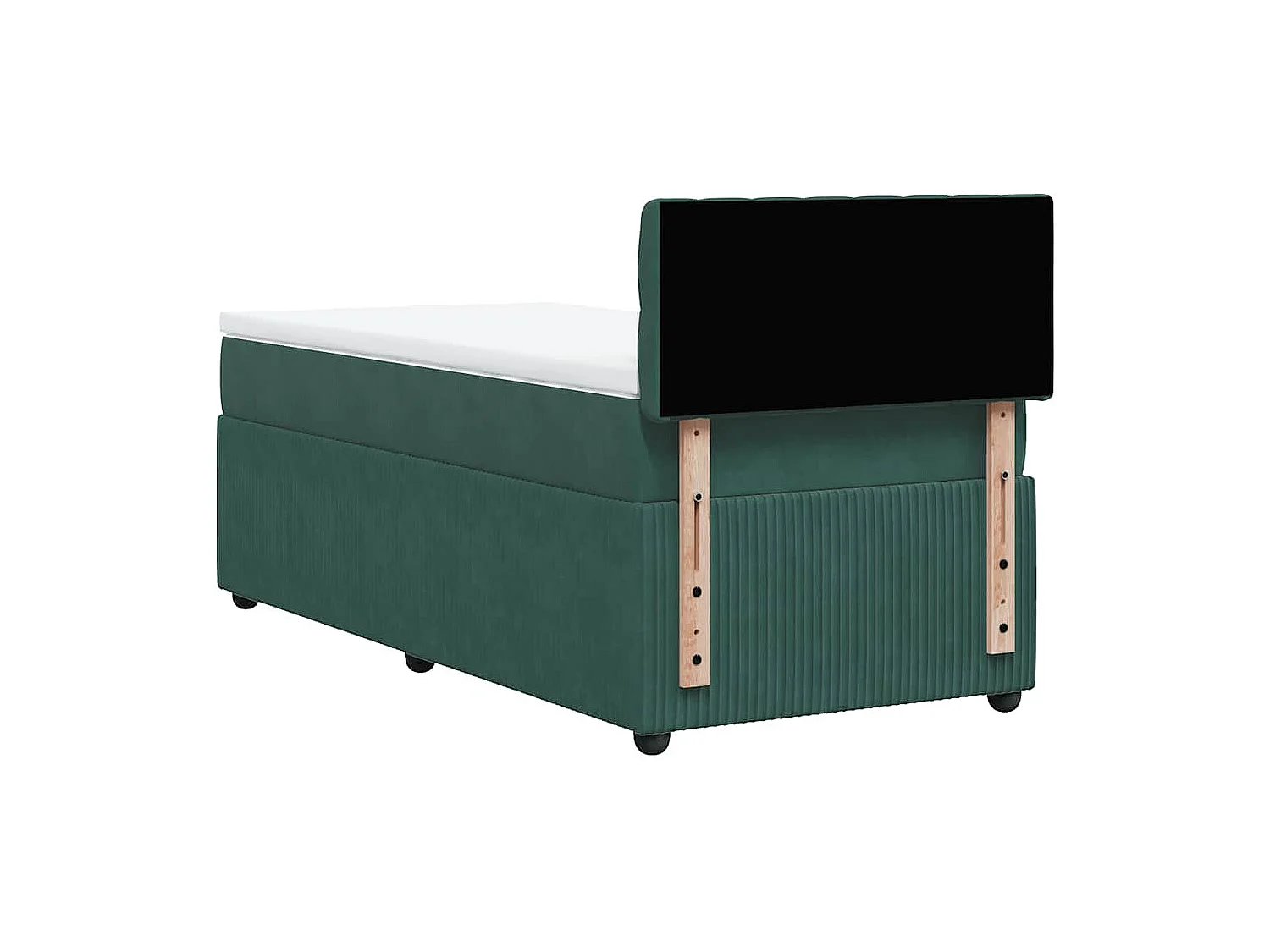 Sommier à lattes de lit avec matelas Vert foncé 100x200 cm