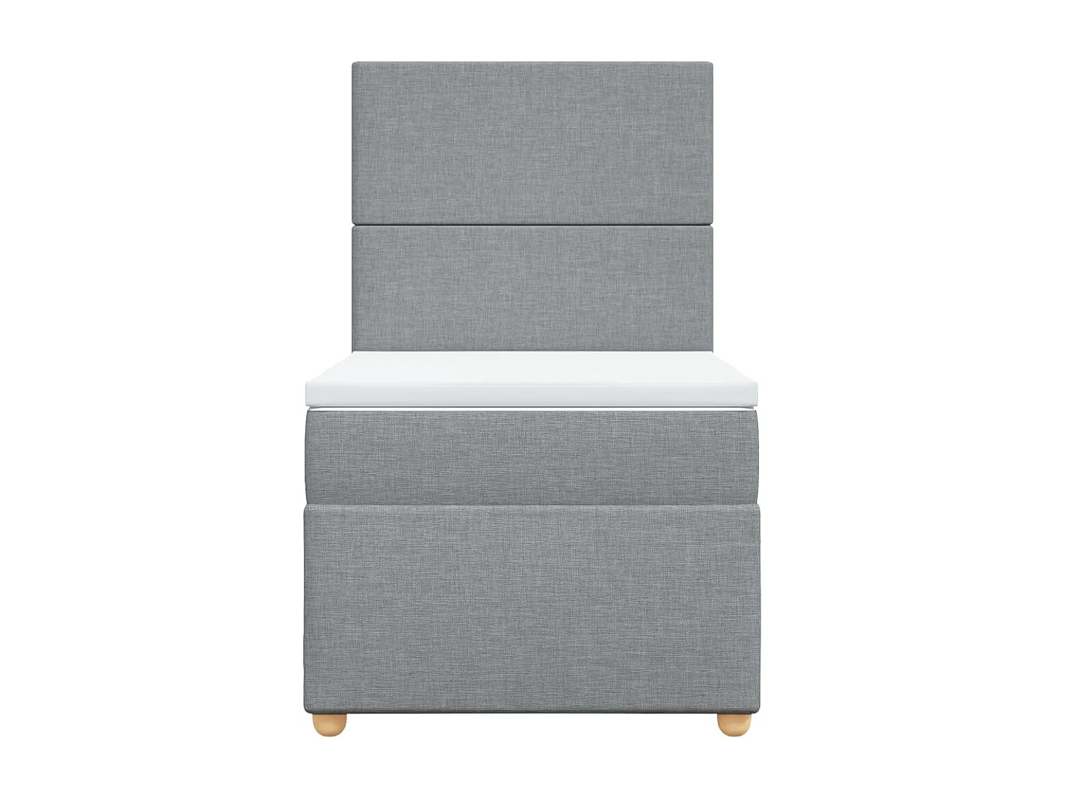 Cama box spring con colchón tela gris claro 90x200 cm