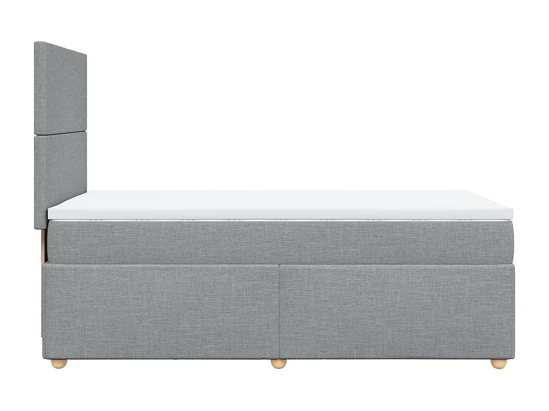 Cama box spring con colchón tela gris claro 90x200 cm