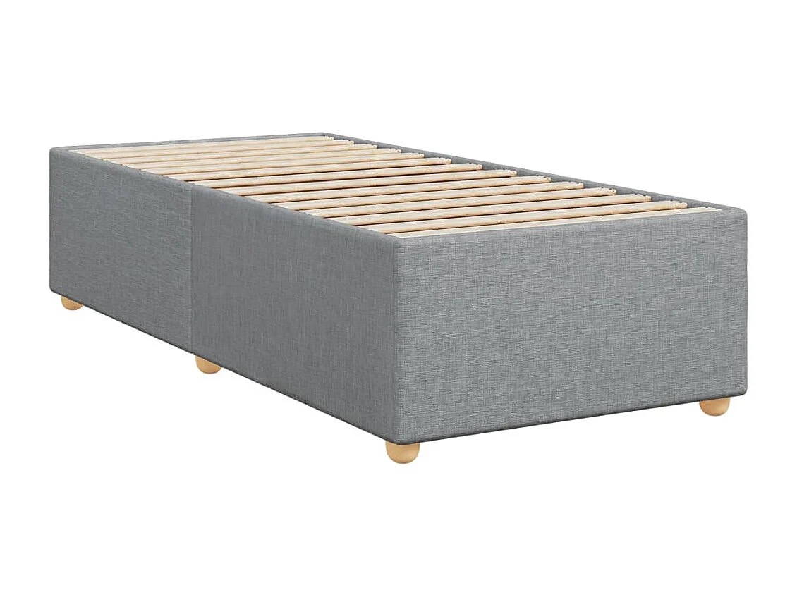 Cama box spring con colchón tela gris claro 90x200 cm