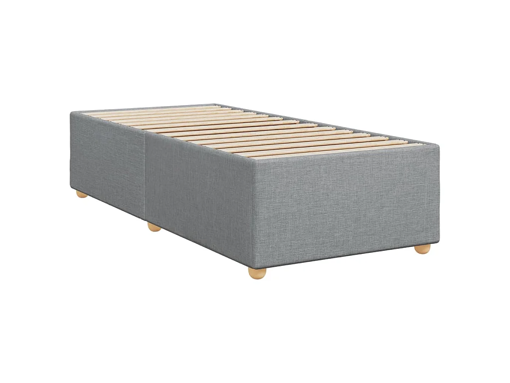 Boxspring met matras stof lichtgrijs 90x200 cm