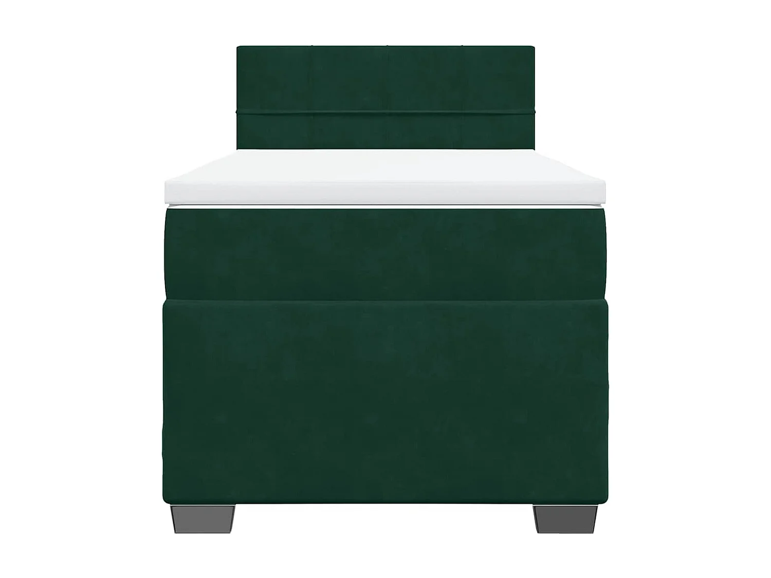 Boxspringbett mit Matratze Dunkelgrün 90x190 cm Samt