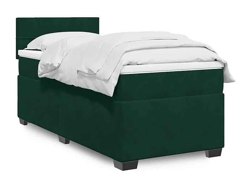 Sommier à lattes de lit avec matelas Vert foncé 90x190 cm