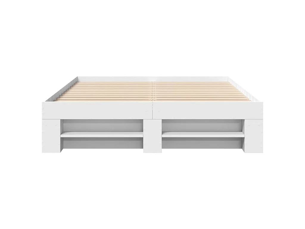 Bedframe bewerkt hout wit 140x200 cm