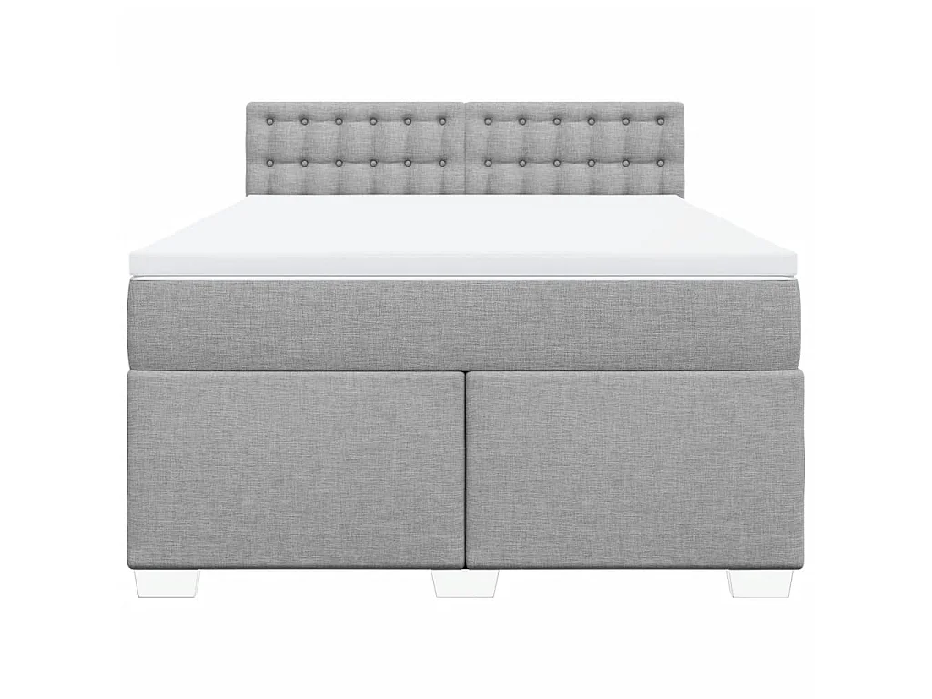 Sommier à lattes de lit avec matelas Gris clair 140x190cm Tissu