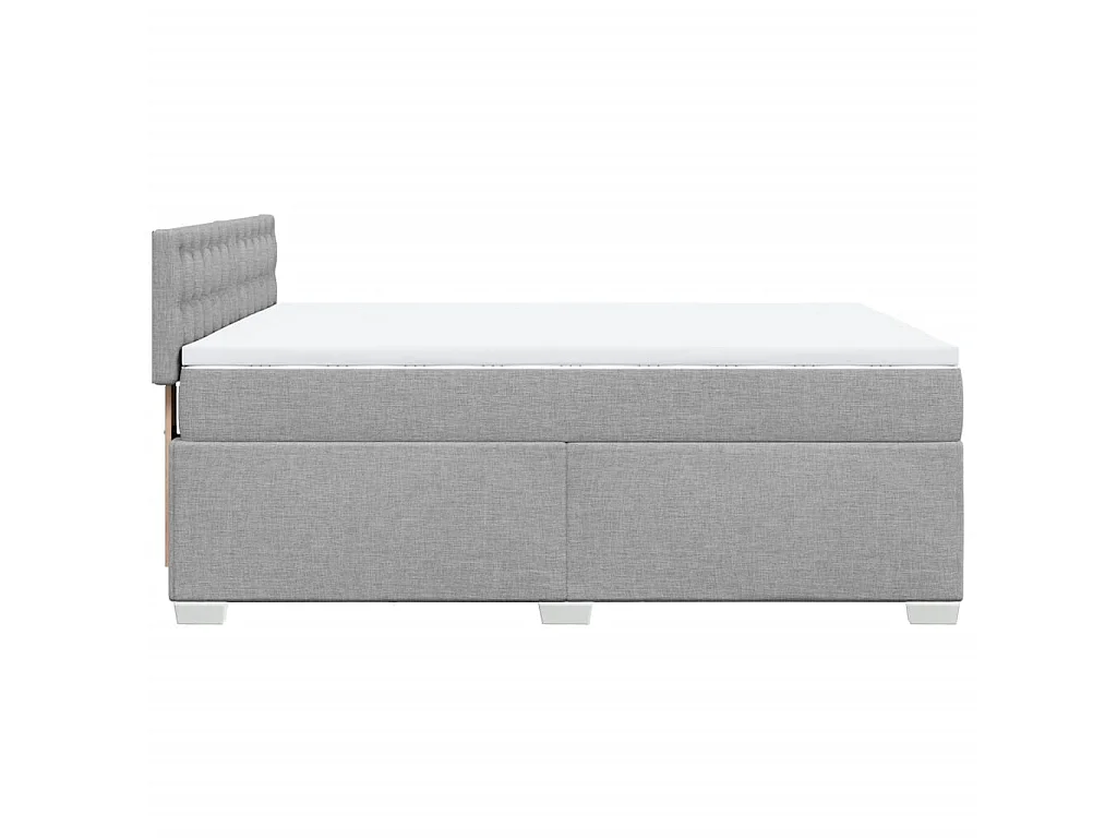 Sommier à lattes de lit avec matelas Gris clair 140x190cm Tissu