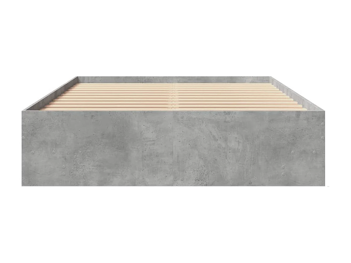 Cadre de lit sans matelas gris béton 140x190 cm bois ingénierie