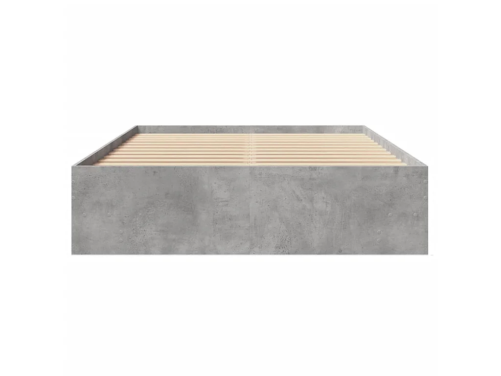 Cadre de lit sans matelas gris béton 140x190 cm bois ingénierie