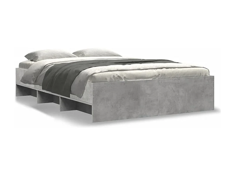 Cadre de lit sans matelas gris béton 140x190 cm bois ingénierie