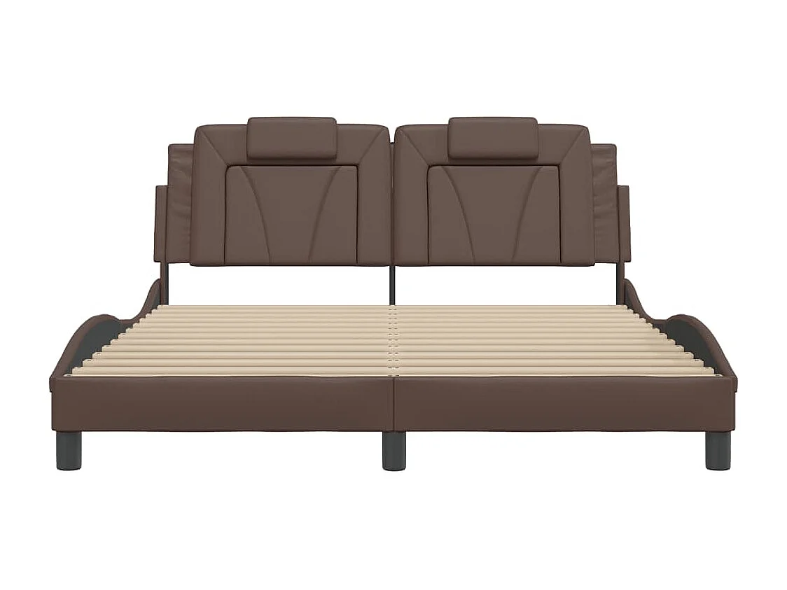 Cadre de lit Viana sans matelas marron 160x200 cm similicuir