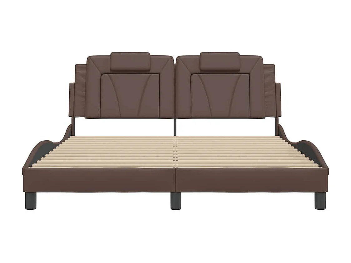 Cadre de lit Viana sans matelas marron 160x200 cm similicuir