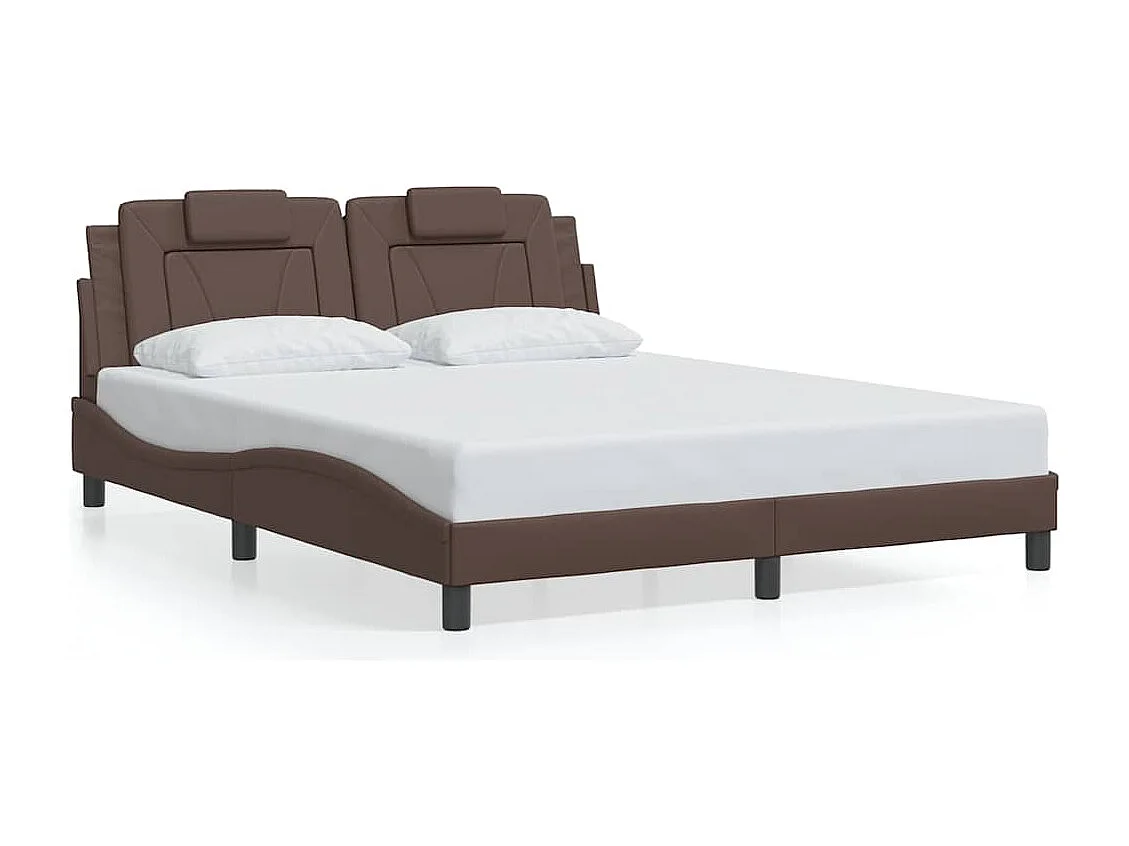 Giroletto Viana senza Materasso Marrone 160x200 cm in Similpelle