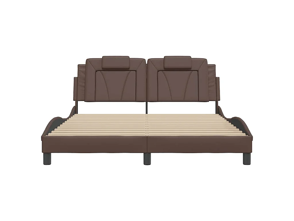Cadre de lit Viana sans matelas marron 160x200 cm similicuir