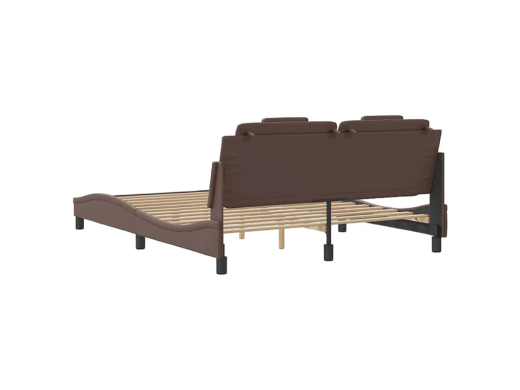 Cadre de lit Viana sans matelas marron 160x200 cm similicuir