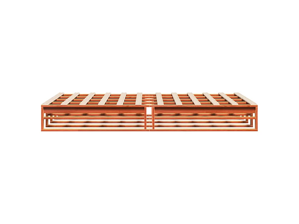 Cadre de lit sans matelas cire marron 140x190cm bois pin massif