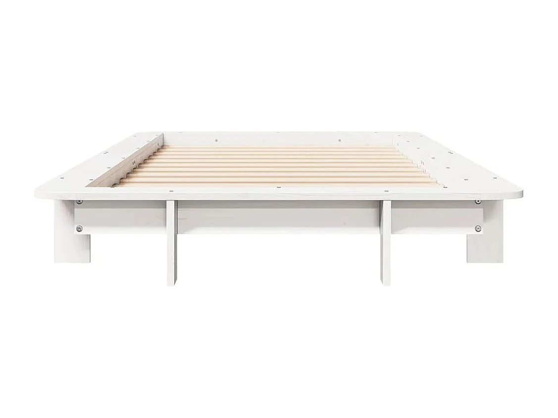 Cadre de lit sans matelas blanc 75x190 cm bois de pin massif