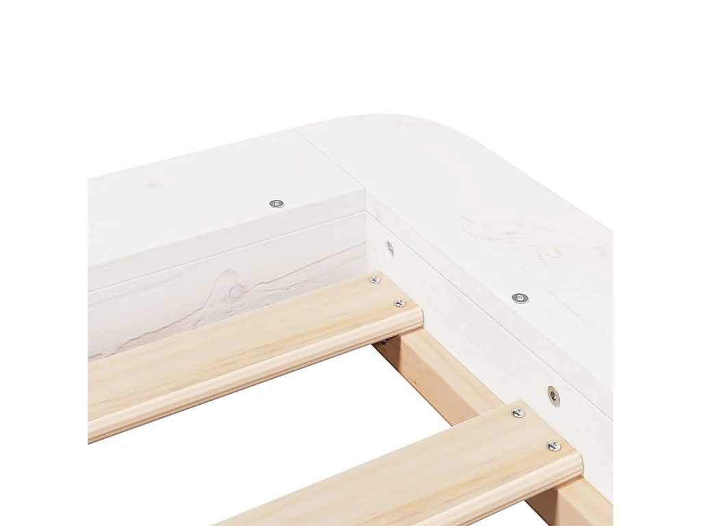 Massivholzbett ohne Matratze Weiß 75x190 cm Kiefernholz