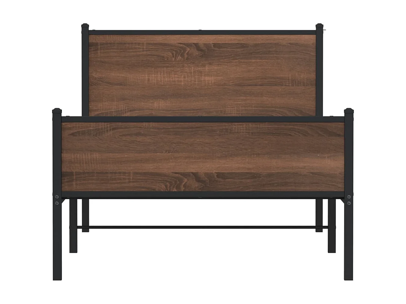 Bedframe zonder matras metaal bruin eikenkleurig 100x190 cm