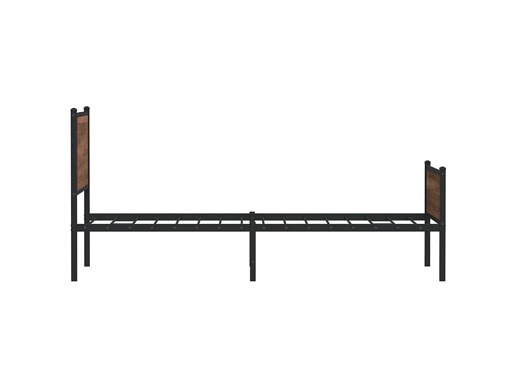 Estructura de cama sin colchón metal marrón roble 100x190 cm