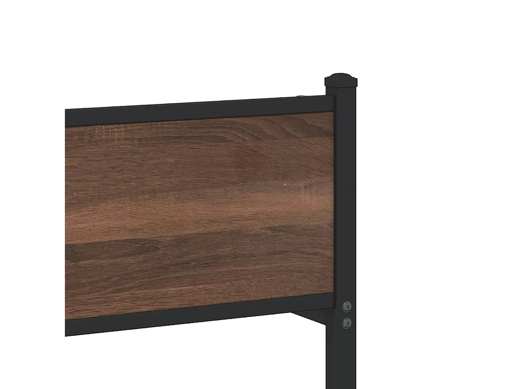 Estructura de cama sin colchón metal marrón roble 100x190 cm
