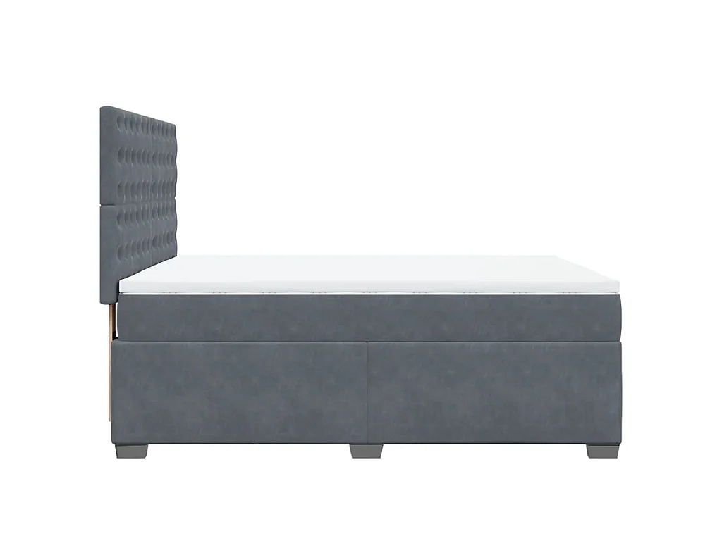 Boxspringbett mit Matratze Dunkelgrau 140x200 cm Samt