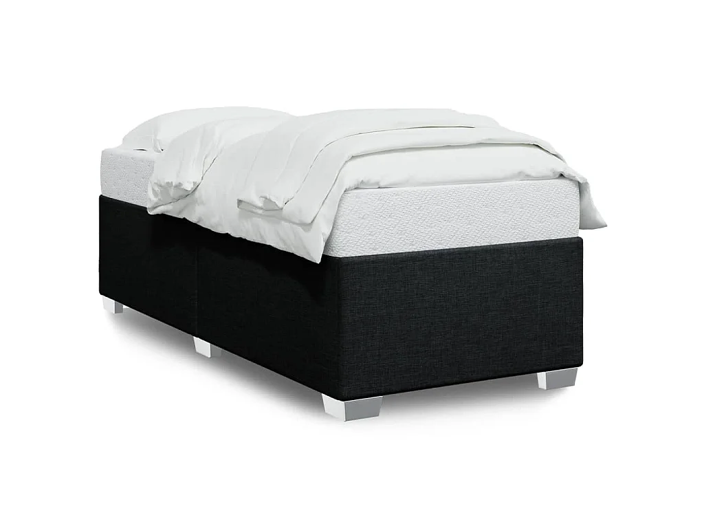 Cadre de lit sans matelas noir 90x200 cm tissu