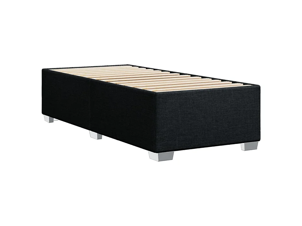 Cadre de lit sans matelas noir 90x200 cm tissu