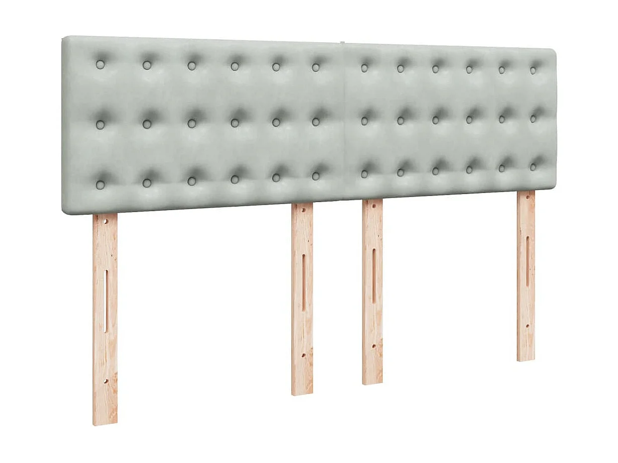 Sommier à lattes de lit et matelas Gris clair 140x190cm Velours