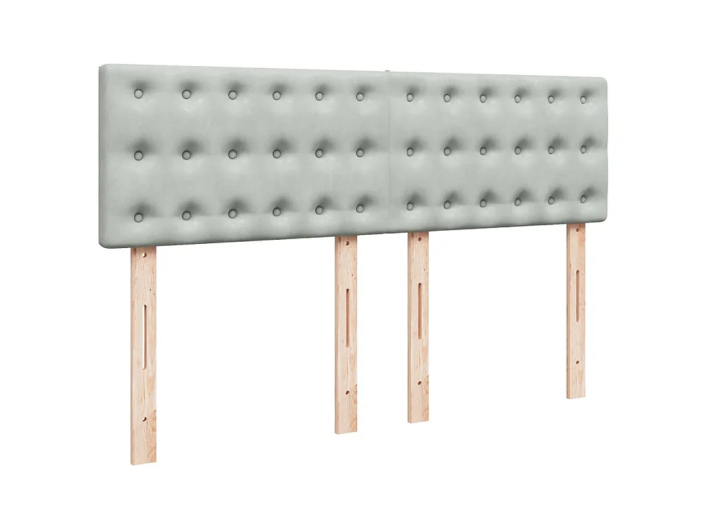 Sommier à lattes de lit et matelas Gris clair 140x190cm Velours