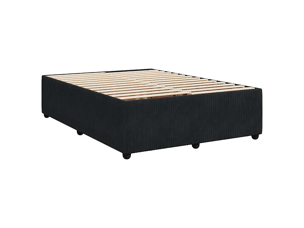 Cama box spring con colchón terciopelo negro 140x200 cm