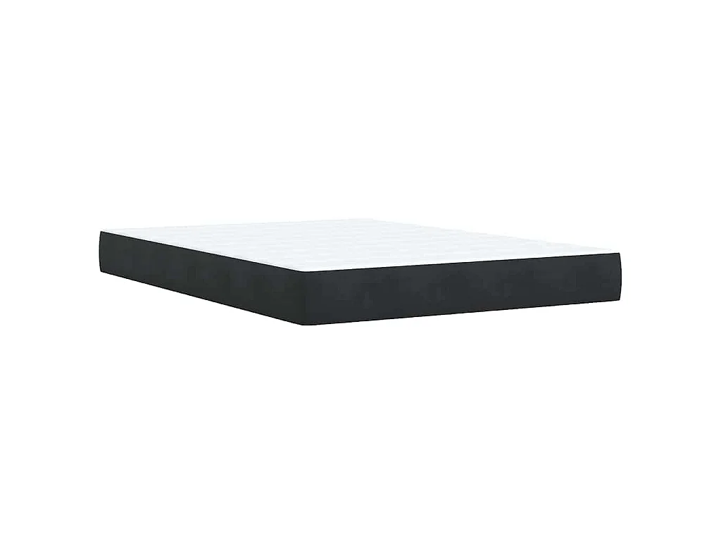 Cama box spring con colchón terciopelo negro 140x200 cm