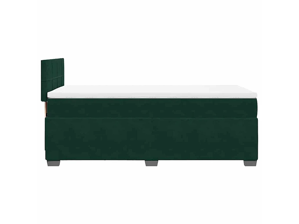 Boxspring met matras fluweel donkergroen 100x200 cm