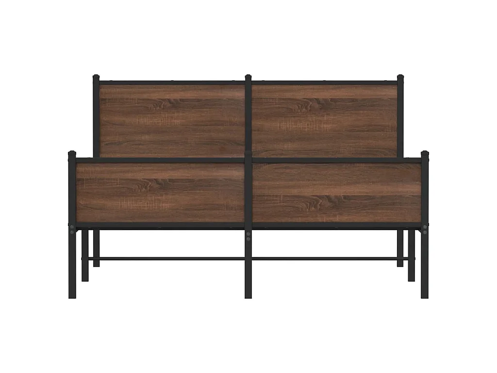 Estructura de cama sin colchón metal marrón roble 140x200 cm