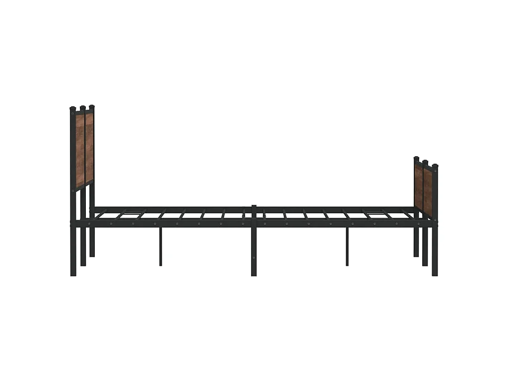 Estructura de cama sin colchón metal marrón roble 140x200 cm