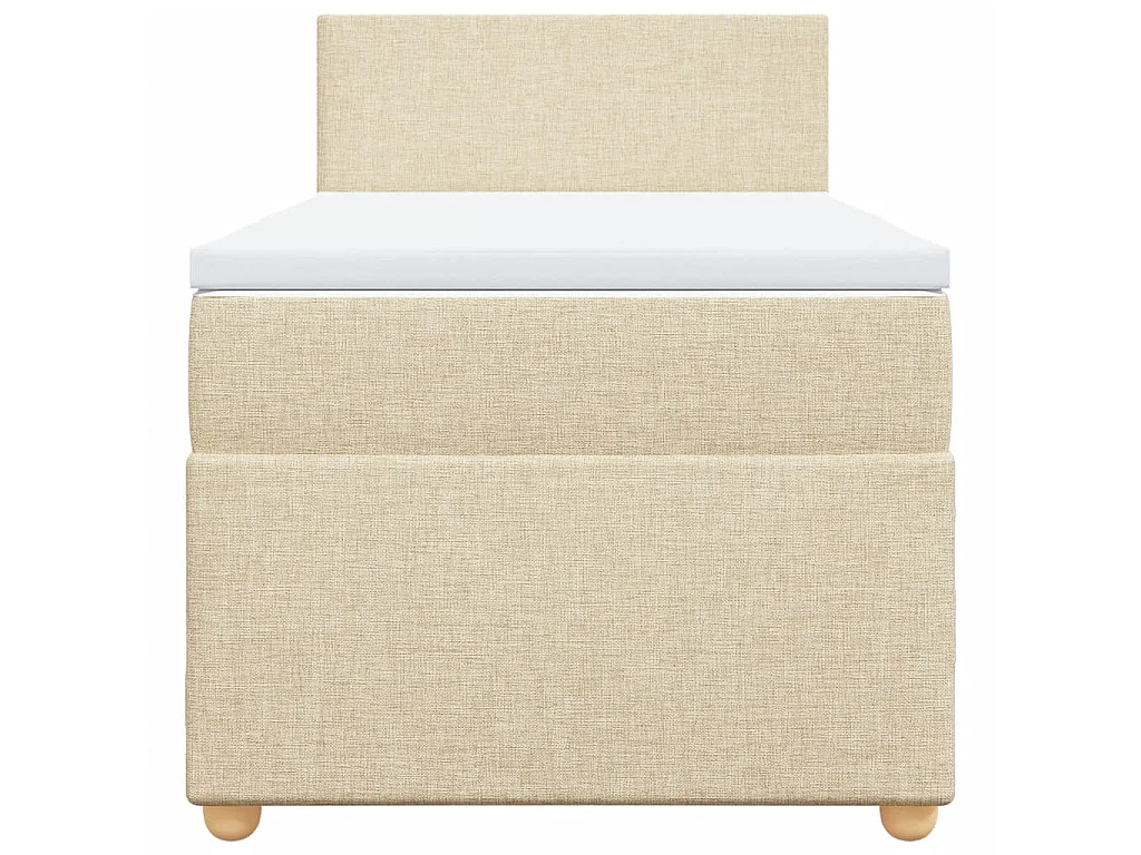 Sommier à lattes de lit avec matelas Crème 80x200 cm Tissu