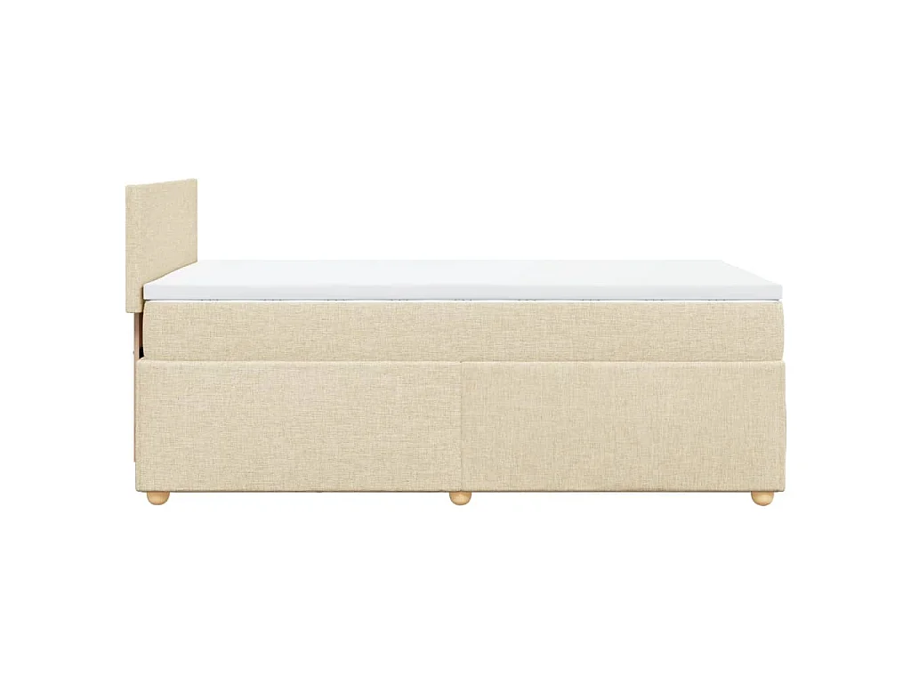 Sommier à lattes de lit avec matelas Crème 80x200 cm Tissu