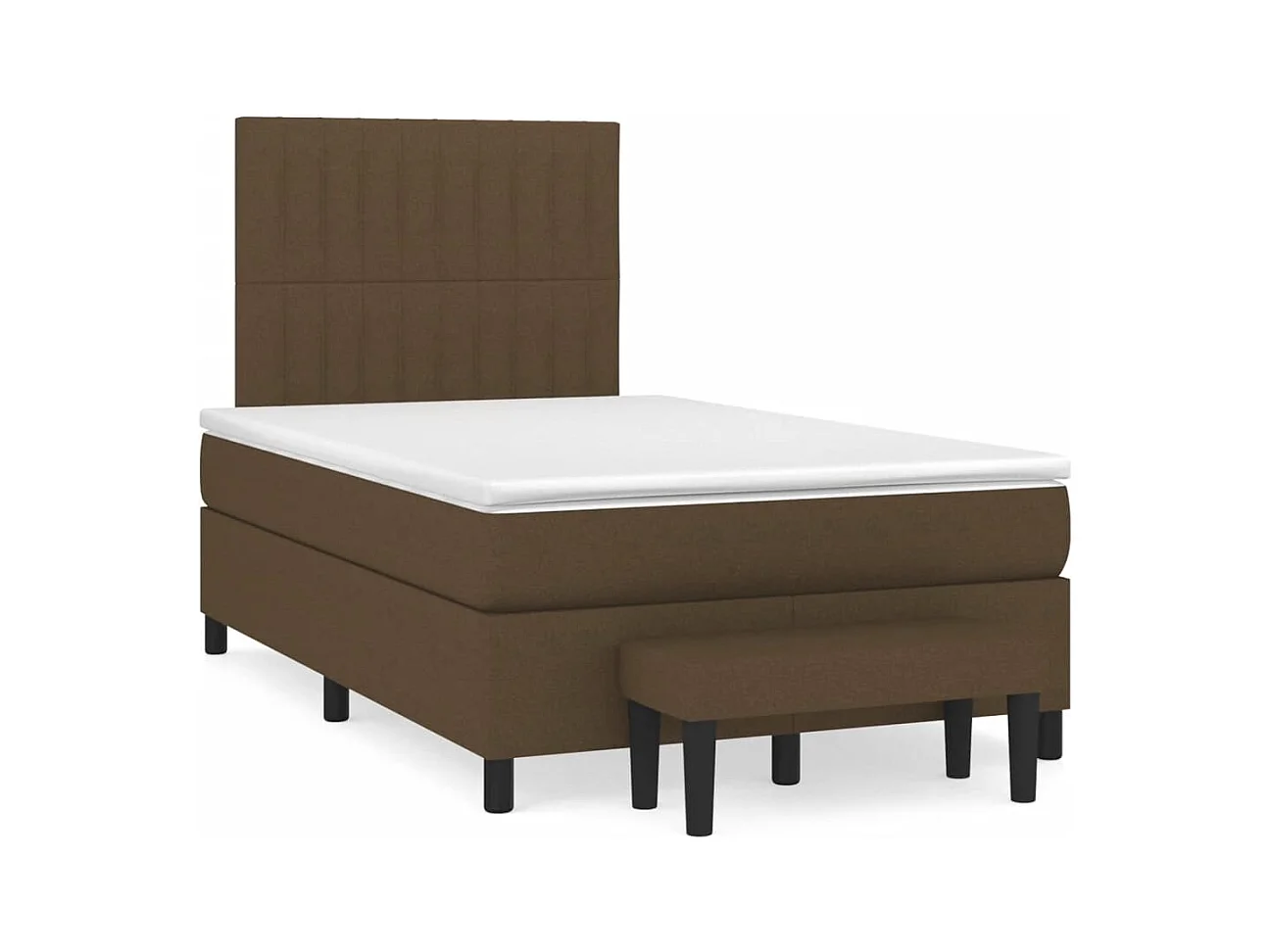 Sommier à lattes de lit et matelas marron foncé 120x190cm tissu