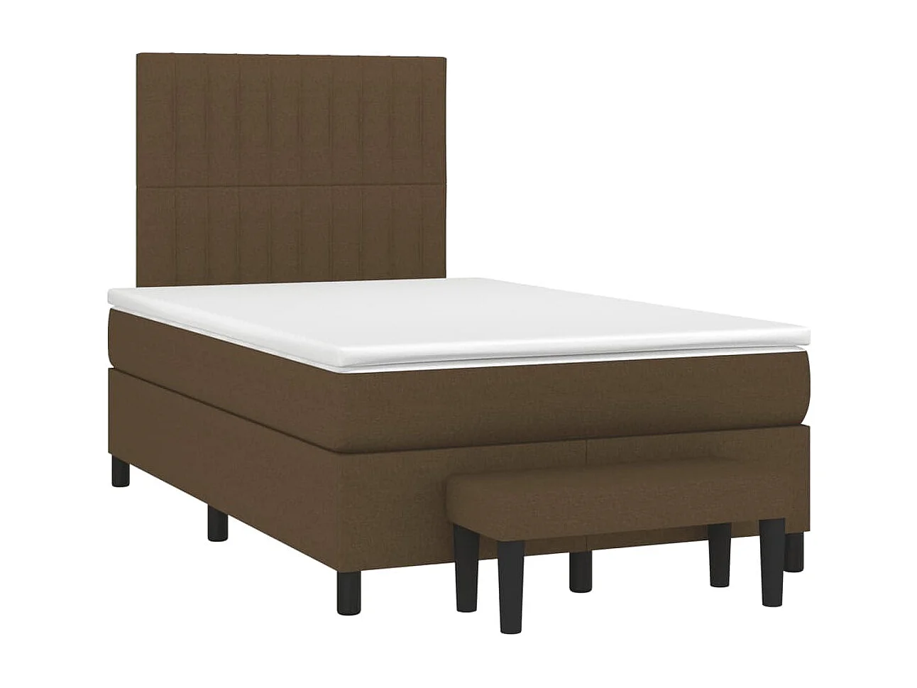 Boxspring met matras stof donkerbruin 120x190 cm