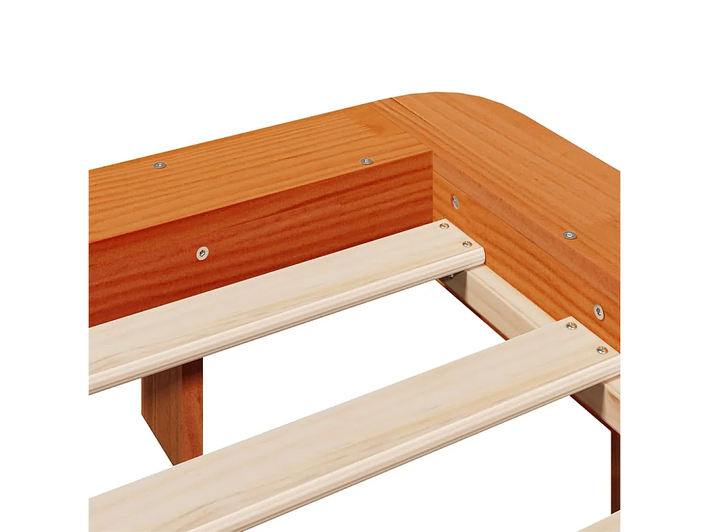Bedframe zonder matras massief grenenhout wasbruin 180x200 cm