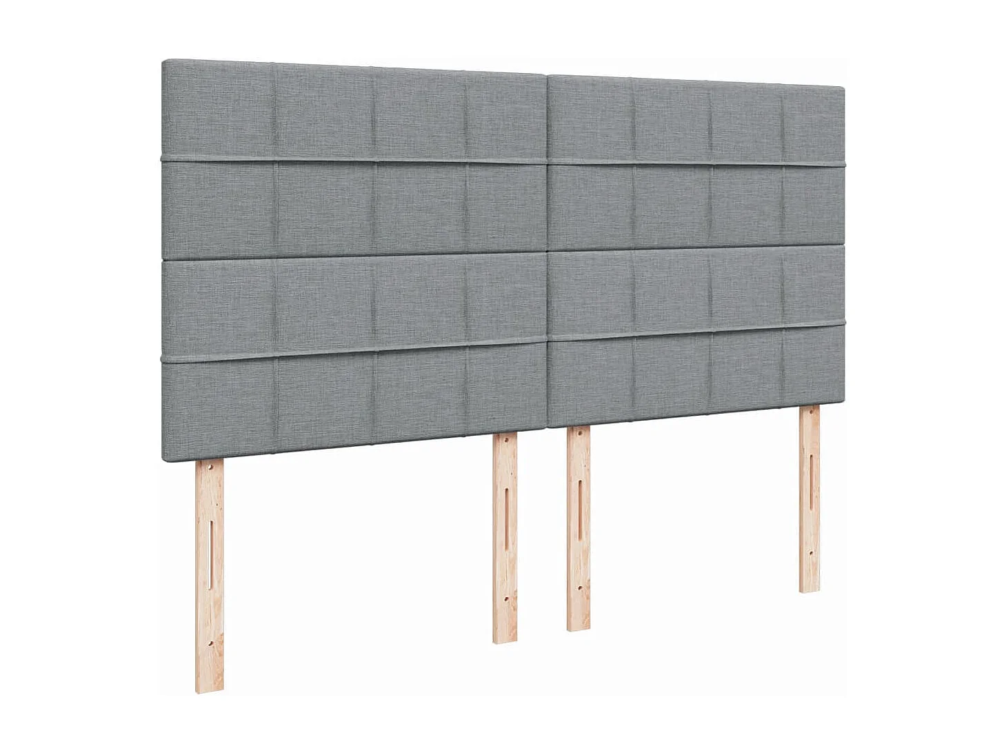 Sommier à lattes de lit avec matelas Gris clair 200x200cm Tissu