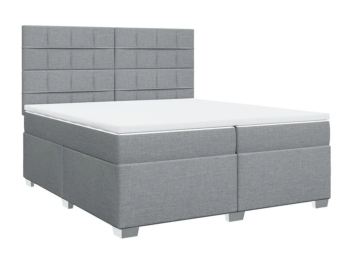 Boxspringbett mit Matratze Hellgrau 200x200 cm Stoff
